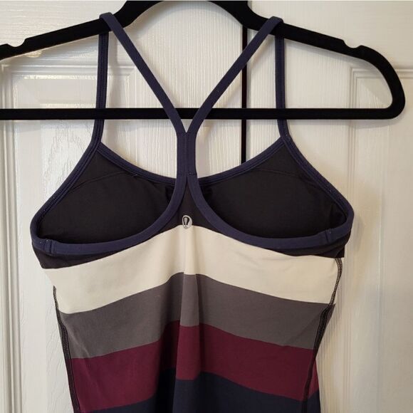 Lululemon Athletica navy/black/white/grey/purple striped tank top - Picture 4 of 6